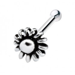 Nose Bone Flower With Bead In Center 