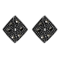 Marcasite Two Triangle Stud Earrings