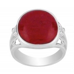 Oval Red Gem Filigree Ring